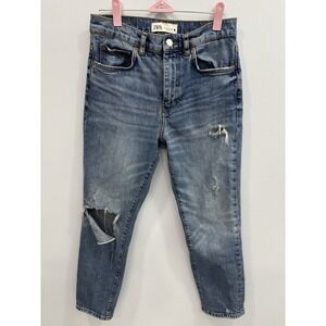 Zara The New Slim Women's Distressed Jeans Size 4 Medium Wash